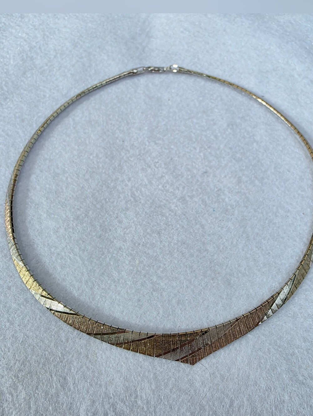 Vintage Italian 925 Sterling Silver Gold-Tone V-Point Collar Necklace • 20.06g